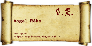 Vogel Réka névjegykártya